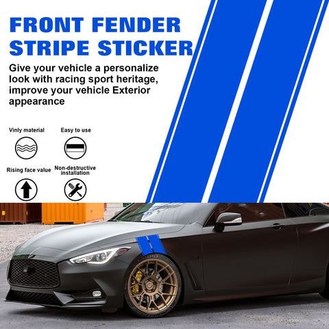 x xotic tech Fender Stripes Hash Marks KK Vinyl Decal Universal for Car Truck Sticker Racing Stripe 11"x23"