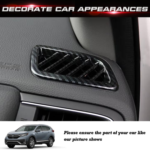 Carbon Fiber Black Dash Air Condition Vent Frame Decor For Honda CR-V 2017-2022