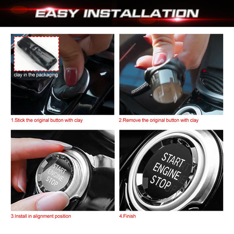 Silver Engine Start/Stop Switch Button Cover For BMW 1 3 5 Series E Chassis