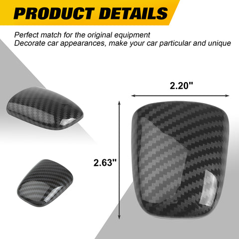 Gear Shift Knob Cover Trim, Carbon Fiber Pattern, Compatible with Dodge Challenger Charger 2015-2023