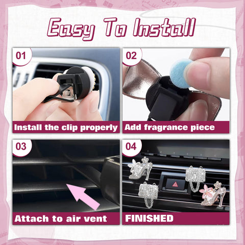 Crystal Bling Car Air Vent Clip Engine Start/Stop Button Ring Cover Decoration