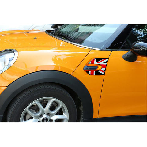 Black Union Jack Style Side Scuttles Trim Decor Sticker For Mini Cooper F55 F56