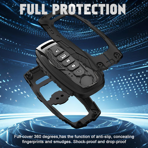 x xotic tech Mech Style Heavy Metal Key Fob Cover Compatible with Nissan Kicks Sentra Versa Rogue Pathfinder 2023 2024 2025, Zinc Alloy Key Case Protector Shell Keychain