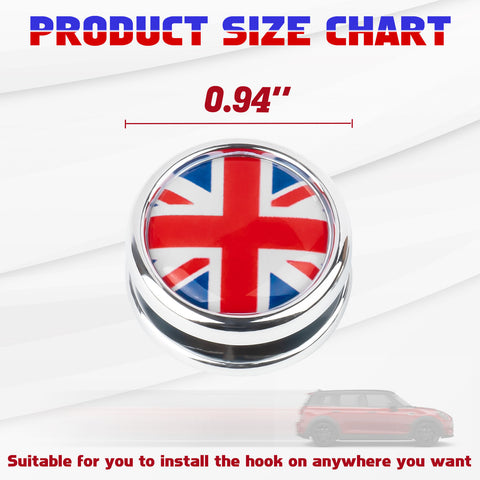 x xotic tech Hanger Stick on Car Dashboard Hook Holder Sticky Wall for Mask Key Fob USB Earphone Cable Sunglasses Compatible with Mini Cooper Accessories Universal (2 Pack, Union Jack Flag)