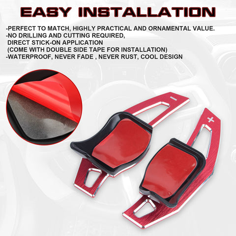 Red Aluminum Paddle Shifter Extension Kit For VW Golf MK6 2009-2014 Jetta 11-17