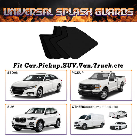 4PCS Front&Rear Black Universal Mud Flaps Splash Guards Fender Mudflap Mudguards