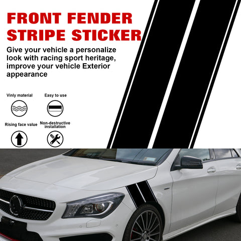 x xotic tech Fender Stripes Hash Marks KK Vinyl Decal Universal for Car Truck Sticker Racing Stripe 11"x23"