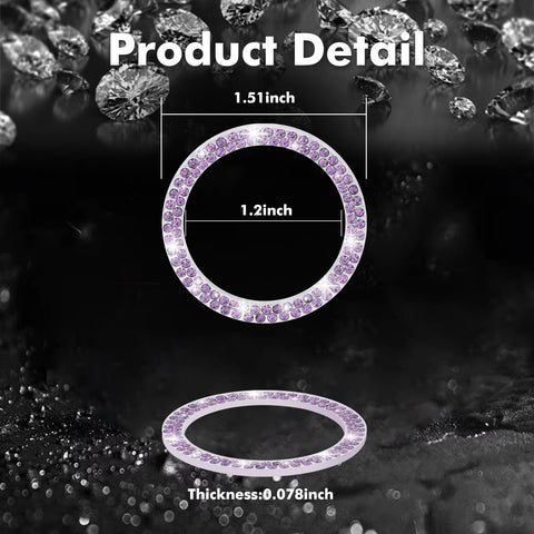 1/2 Packs Bling Diamond Car Engine Start Stop Button Surround Decor Ring Cover