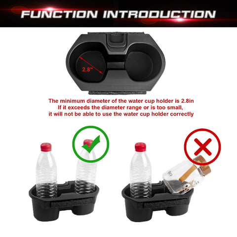 Front Center Console Insert Dual Water Cup Holder For Honda Civic 2016-2021