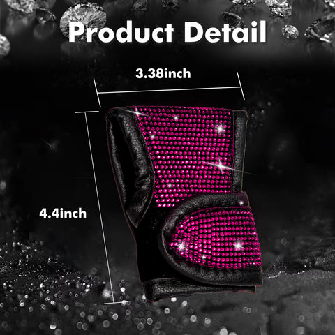 Bling Rhinestone Leather Auto Gear Shift Knob Protective Cover Universal Fit