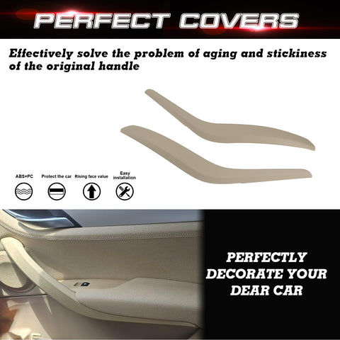 Xotic Tech Door Handle Cover Replacement Front Left + Right Side Inner Door Grab Handle Cover Armrest Bracket Compatible with BMW X1 E84 2008-2015