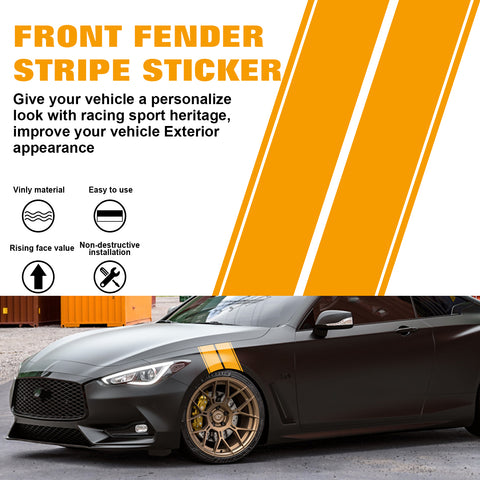 x xotic tech Fender Stripes Hash Marks KK Vinyl Decal Universal for Car Truck Sticker Racing Stripe 11"x23"