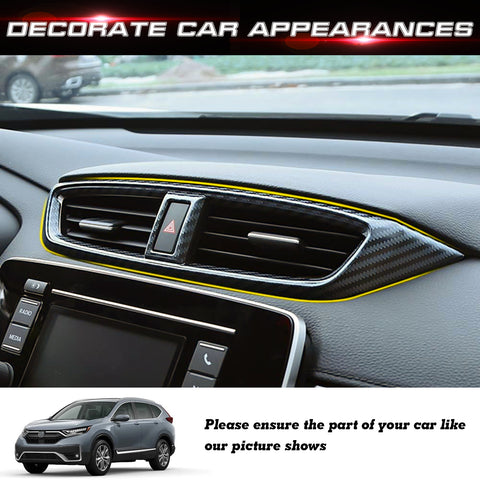 Carbon Fiber Texture Dash Center AC Vent Outlet Cover For Honda CR-V 2017-2022