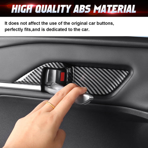 Carbon Fiber Pattern Interior Door Handle Bowl Cover For Toyota Camry 2025 2026
