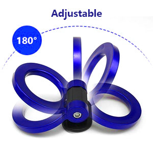 Sports Blue Racing Tow Strap Trailer Belt Personalized with Chinese Slogan + Front Tow Hook Kit Car Decoration Universal Fit (Good Luck & All The Best)