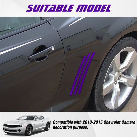 Xotic Tech 6pcs Car Body L&R Side Vent Insert Stripe Decal Vinyl Inlay Side Vent Gill Sticker Compatible with Chevrolet Camaro 2010-2015