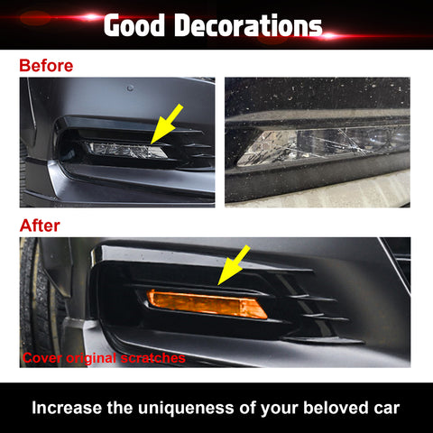 Xotic Tech Self Adhesive Front Fog Light DRL Tint Vinyl Film, Precut Fog Lamp Light Transmission Stickers Overlay Decal Exterior Decoration Compatible with Honda Accord 10th 2018 2019 2020