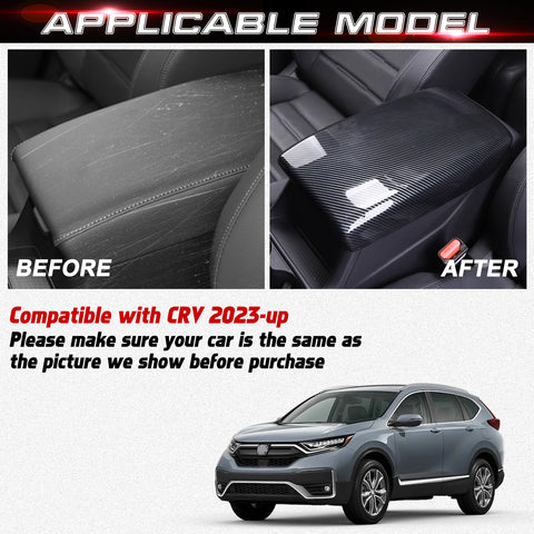 x xotic tech Center Console Armrest Box Panel Cover Protector, Carbon Fiber ABS, Compatible with Honda CR-V CRV 2023-up Interior Accessories