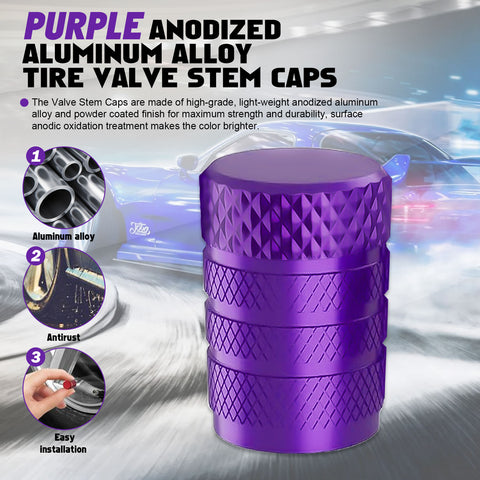 Xotic Tech 4pcs Tire Valve Stem Cover Caps Anodized Aluminum Alloy, Corrosion Resistant Leak-Proof Wheel Valve Cap Set Exterior Accessories, Universal for Cars Trucks Motorcycles SUVs and Bikes