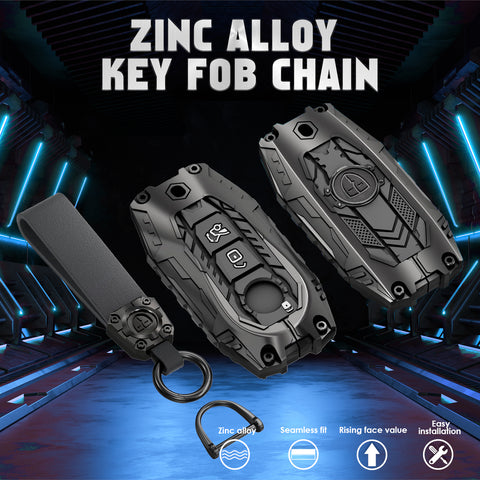 x xotic tech Mech Style Heavy Metal Key Fob Cover Compatible with Mercedes Benz C S E G Class GLC AMG EQS EQE SL S350 S400 S450 S500 C200 C260, Zinc Alloy Key Case Protector Shell Keychain