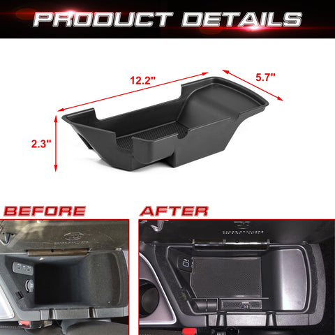 Center Console Organizer, Insert Armrest Secondary Storage Box Tray Accessories Compatible with Dodge Challenger 2015-2023