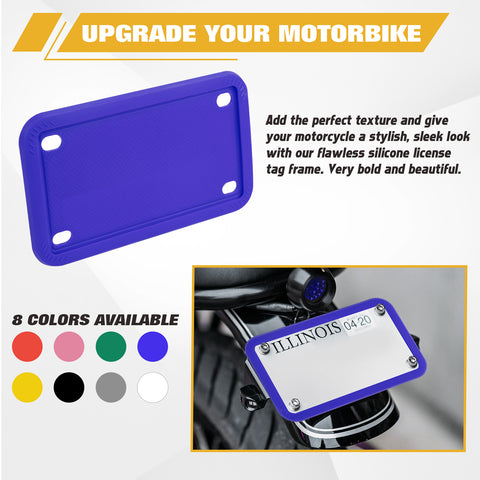 x xotic tech Motorcycle Silicone License Plate Frames, Motorbike License Plate Holder, Rust Proof, Rattle Proof, Weather Proof