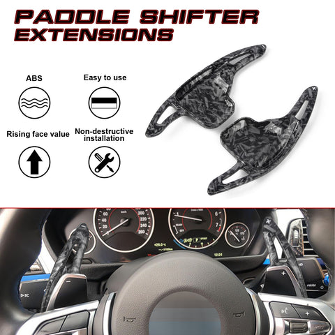 Black Forged Style Steering Wheel Paddle Shifter Extension Kit For BMW X1 X4 X5