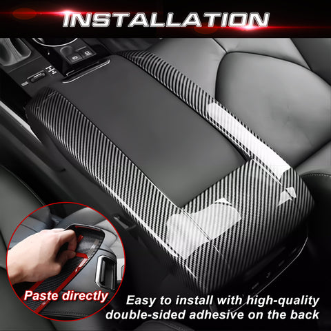 x xotic tech Carbon Fiber Style Armrest Cover Center Console Armrest Storage Box ABS Protective Trim Compatible with Toyota Highlander 2020-up Car Interior Accessories (NOT for Grand Highlander 2024)
