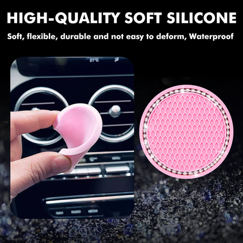 2.75 Inch Silicone Bling Car Cup Holder Insert Coaster Auto Interior Accessories