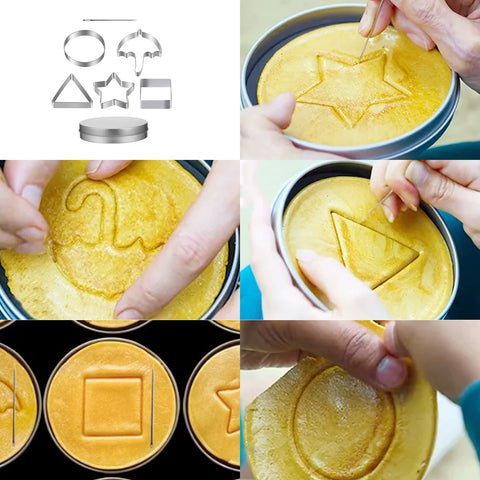 x xotic tech Korean Sugar Candy Making Tools Stainless Steel Cookie Cutters Biscuits Mold Squid Sugar Game Umbrella Triangle Star Round Square Baking Cake Mold Tin Case Needle For Chrismas Party