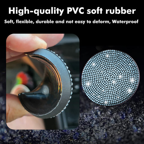 2pcs Cute Bling Car Cup Holder Coaster with Rhinestone Auto Interior Accessories