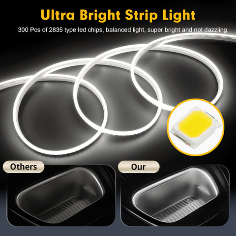 For Tesla Model S X 2021-2024 Front Trunk Led Flexible Ambient Lights Decoration