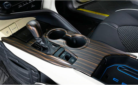 ABS Red / Blue / Carbon Fiber / Wood Center Console Cup Holder Panel Trim For Toyota Camry SE LE 2018-up