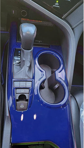 ABS Red / Blue / Carbon Fiber / Wood Center Console Cup Holder Panel Trim For Toyota Camry SE LE 2018-up