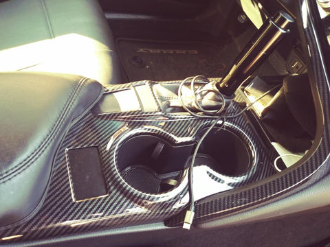 ABS Carbon Fiber / Red / Blue / Wood Gear Shift Frame Console Panel Trims Cover Cup Holder Decor Decal for Toyota Camry 2018-2024