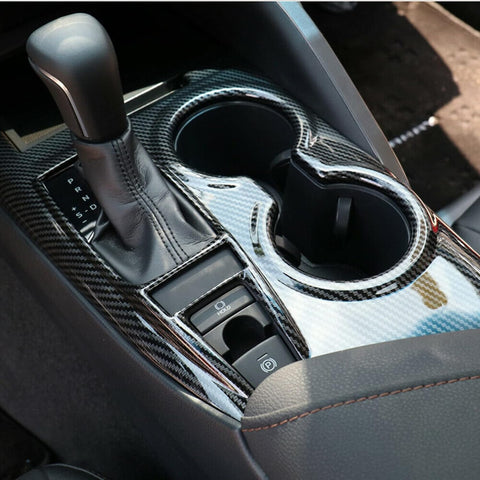 ABS Red / Blue / Carbon Fiber / Wood Center Console Cup Holder Panel Trim For Toyota Camry SE LE 2018-up