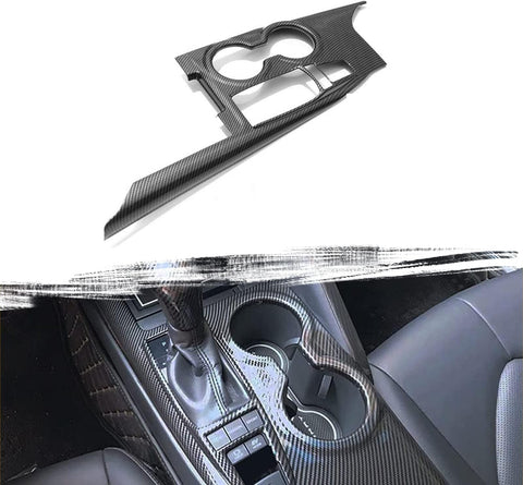 ABS Red / Blue / Carbon Fiber / Wood Center Console Cup Holder Panel Trim For Toyota Camry SE LE 2018-up
