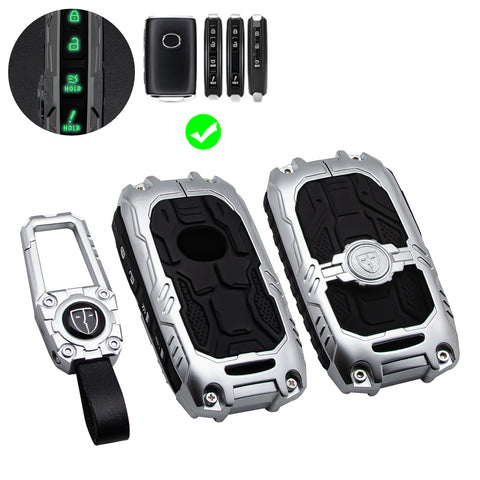 x xotic tech Mech Style Heavy Duty Metal Key Fob Cover Compatible with Mazda CX-5 CX-30 CX-50 CX-70 CX-90 3 6 CX-9 WAZSKE11D01 662F-SKE11D01, Zinc Alloy Key Case Protector Shell Keychain
