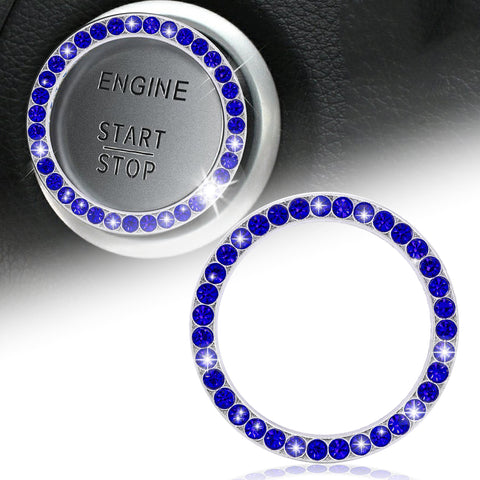 Crystal Rhinestone Car Engine Start Stop Button Bling Ring Cover Accessories