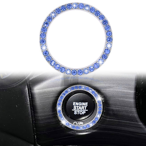 Crystal Rhinestone Car Engine Start Stop Button Bling Ring Cover Accessories