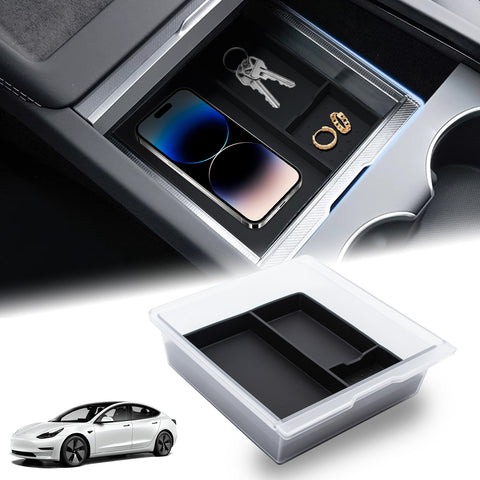 Center Console Organizer Tray Hidden Storage Box For Tesla Model 3/Y 2025 2026
