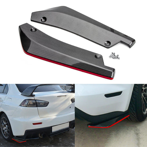 Xotic Tech JDM Rear Bumper Diffuser Valance Spoiler Fin Lip Trim Universal Car Side Fender Skirt Lip Splitter Canard Protector