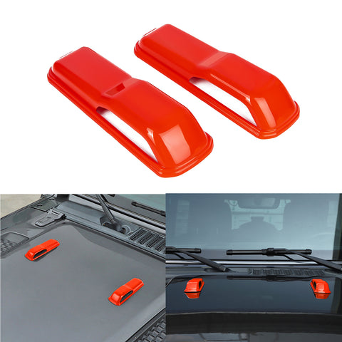 x xotic tech Front Engine Hood Hinge Cover Trim Decoration Exterior Accessories Compatible with Jeep Wrangler JL JLU 2018-up & Gladiator JT Truck 2/4 Door 2020-up (2Pcs)
