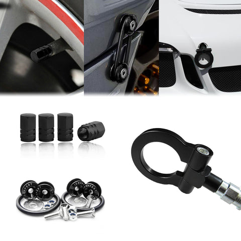 Set Tow Hook+ Tire Valve Stem +Fender Release Fastener Fit Porsche 911 2014-up