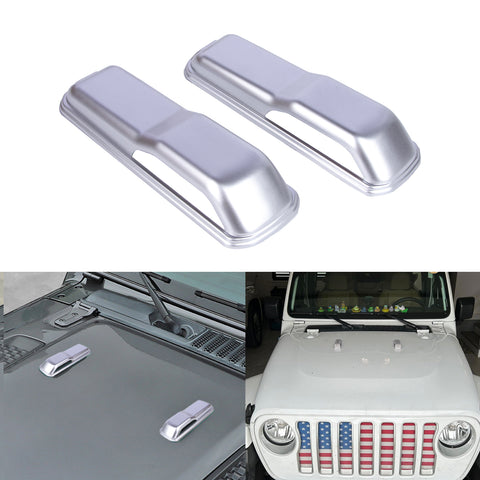 x xotic tech Front Engine Hood Hinge Cover Trim Decoration Exterior Accessories Compatible with Jeep Wrangler JL JLU 2018-up & Gladiator JT Truck 2/4 Door 2020-up (2Pcs)