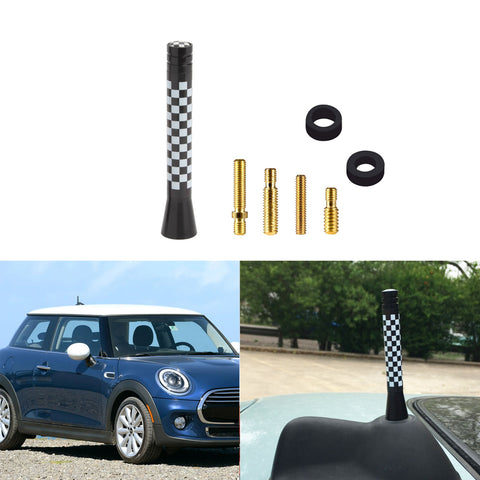 Xotic Tech Car Short/Long Antenna Union Jack Flag Checkerboard Theme Compatible with Mini Cooper All Models