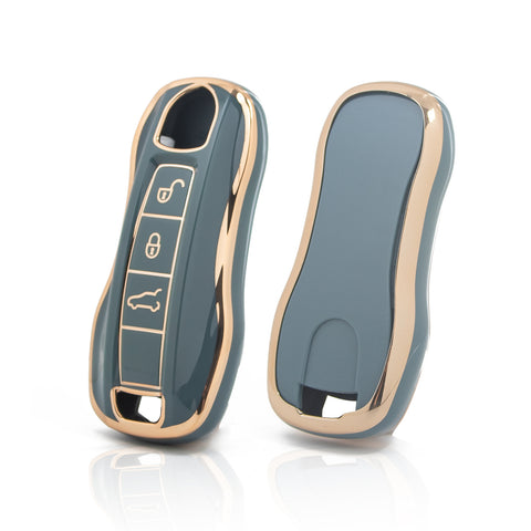 2Pcs White TPU Full Cover Key Fob Holder For Porsche 911 Carrera Taycan 2020-up