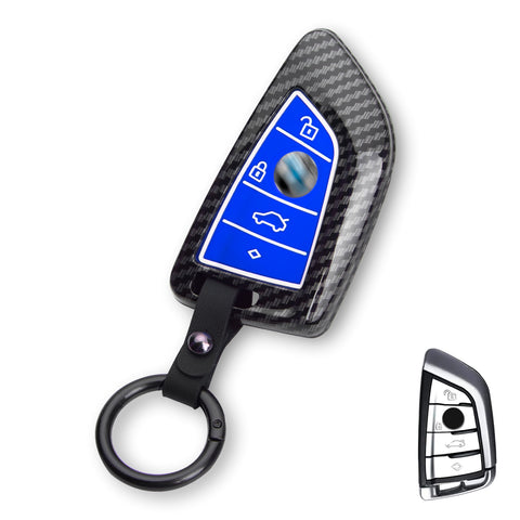 Fit BMW 2 3 5 6 7 Series Smart Key Fob Skin Case Fob w/Silicone Button Cover