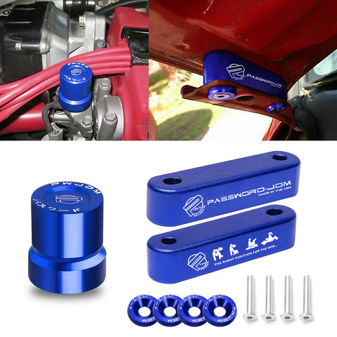 JDM Style Hood Vent Spacer Risers VTEC Solenoid Valve Cover Cap For Honda Acura