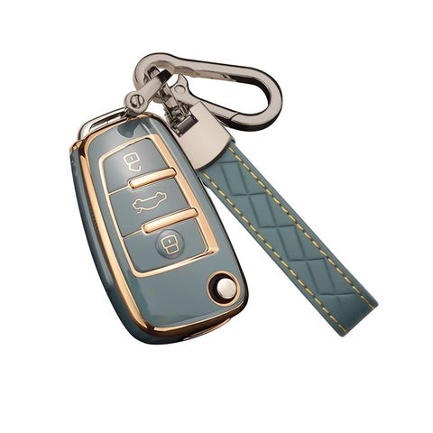 2X TPU Full Cover Flip Smart Key Fob Cover For Audi A1 A3 A4 A6 A8 Quattro